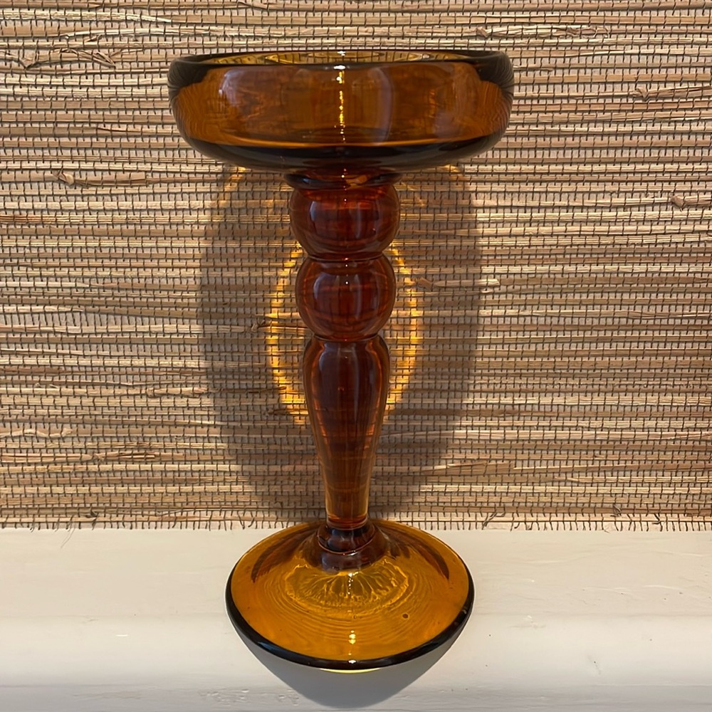 Amber “Triflora” single Candle Holder